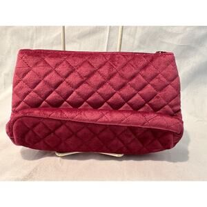 Vera Bradley Compact Organizer Majestic Magenta Quilted Velvet Zipper 9"x5"x2.5"